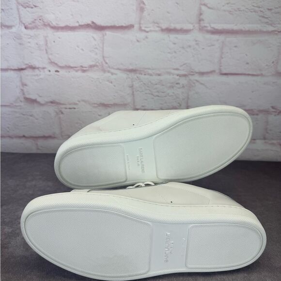 Saint Laurent 42 Classic Court White Low Leather Sneakers NEW 417849 - Picture 9 of 12
